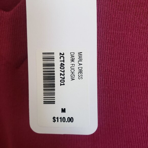 Soft Surroundings Marla Dress Dark Fuchsia Size M Stretch Asymmetrical Artsy NEW - Picture 9 of 11